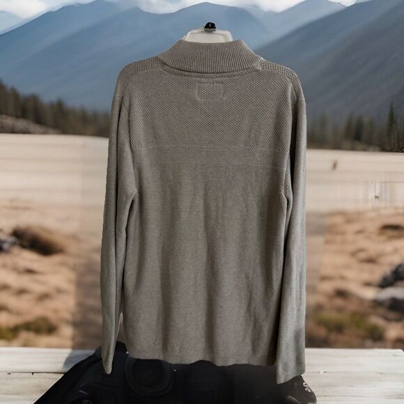 EUC Flag & Anthem Men's L Sweater Oatmeal Heather Quarter-Zip Pullover BOHEMIAN - Picture 5 of 5